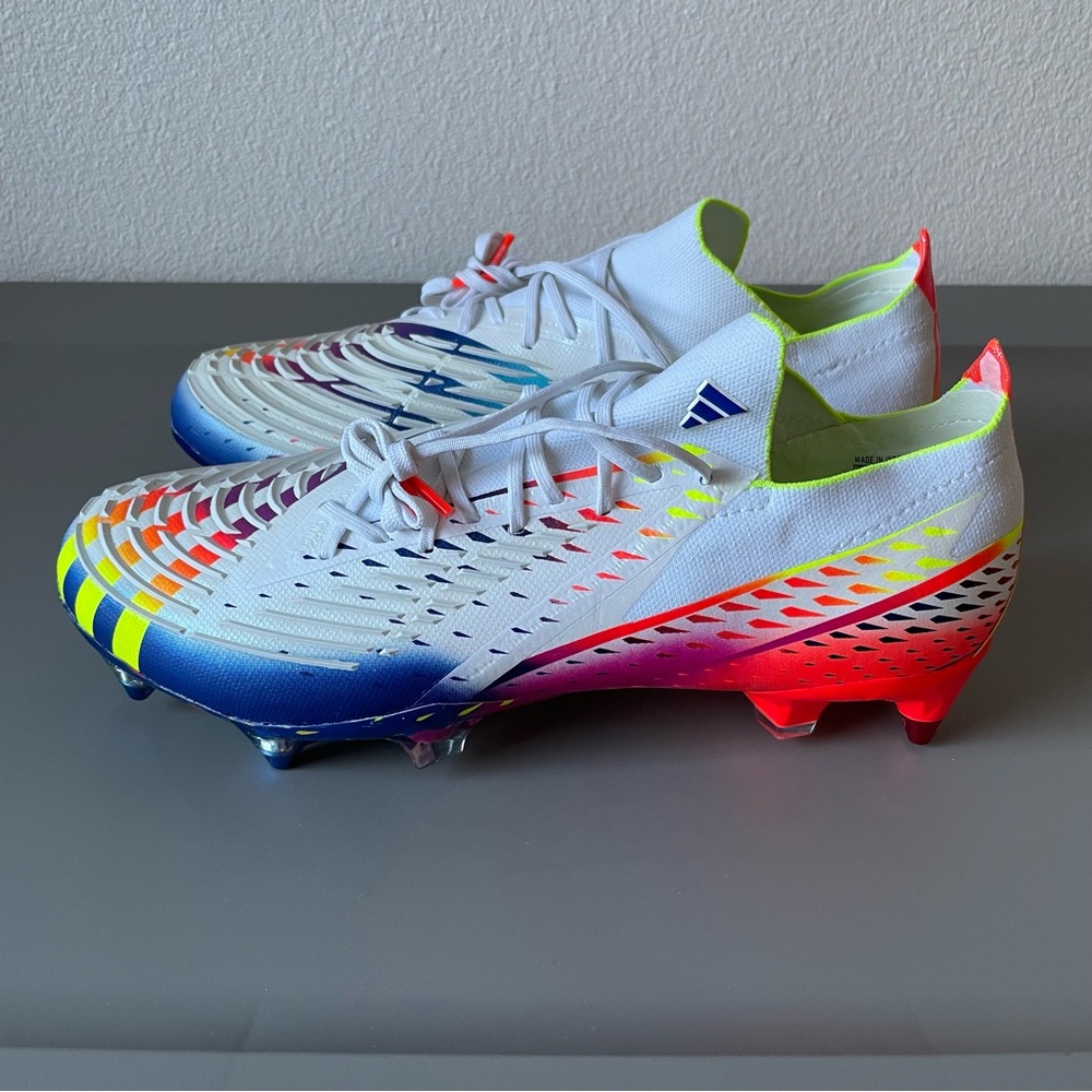Adidas Predator Edge.1 L SG GW1014 White Soccer Cleats Shoes Mens